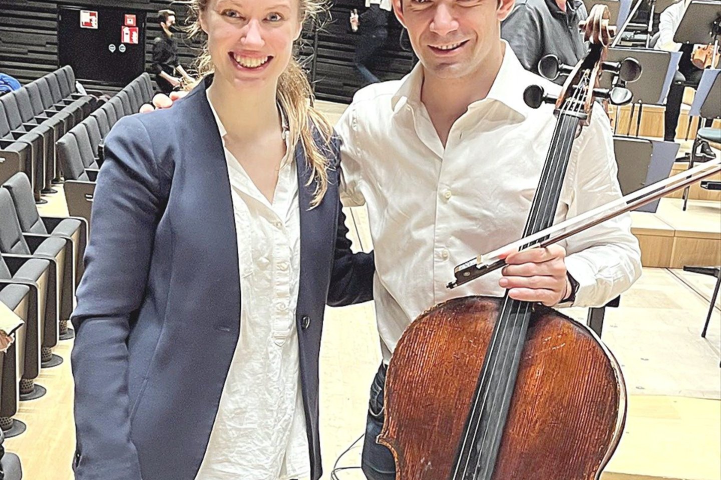 G.Šlekytę ir prancūzų violončelininką G.Capuconą Miunchene suvedė pasaulinė premjera.<br>Nuotr. iš asmeninio albumo