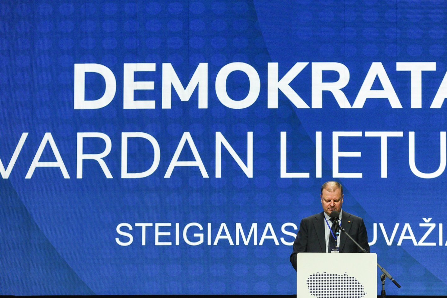 Šeštadienį įsteigtos politinės partijos – Demokratų sąjungos „Vardan Lietuvos“ pirmininku išrinktas Saulius Skvernelis.<br>A.Kubaičio nuotr.