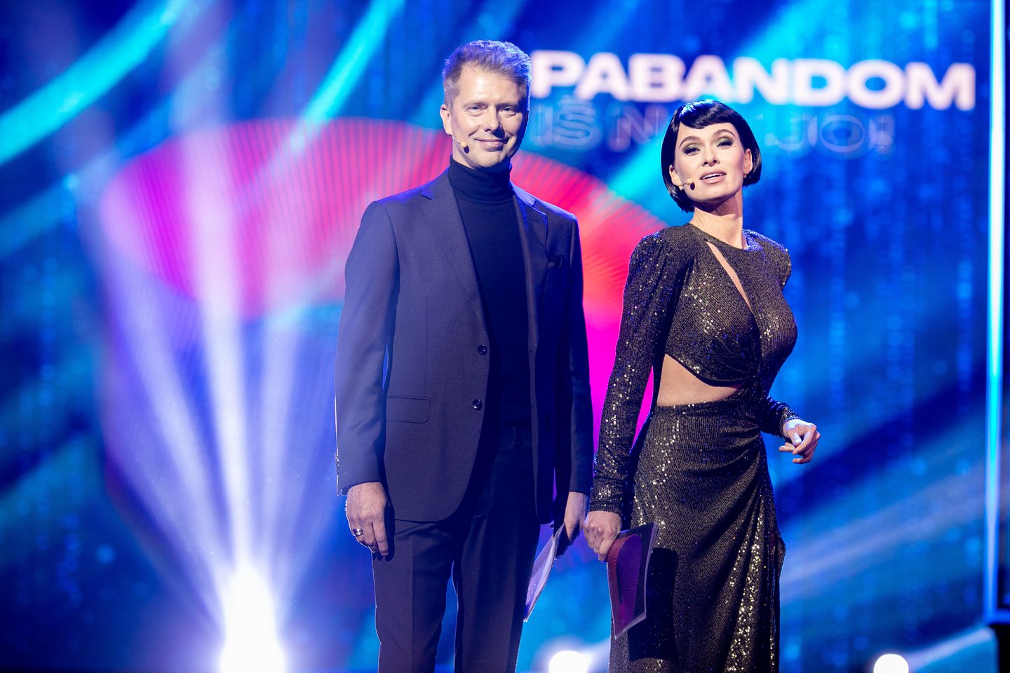 Pirmojo „Eurovizijos“ atrankos pusfinalio akimirka.<br>Edvardo Blaževič / LRT nuotr.
