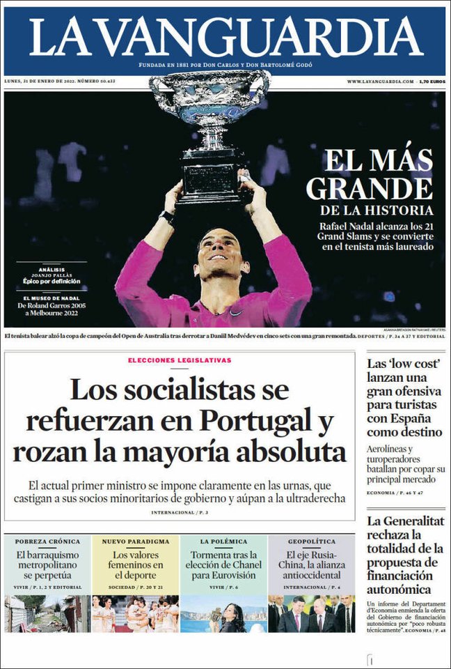  Ispanijos žiniasklaidos antraštės.