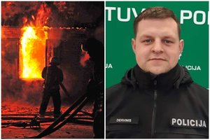 Pastabus Ignalinos pareigūnas greta degančio namo išgelbėjo senolę