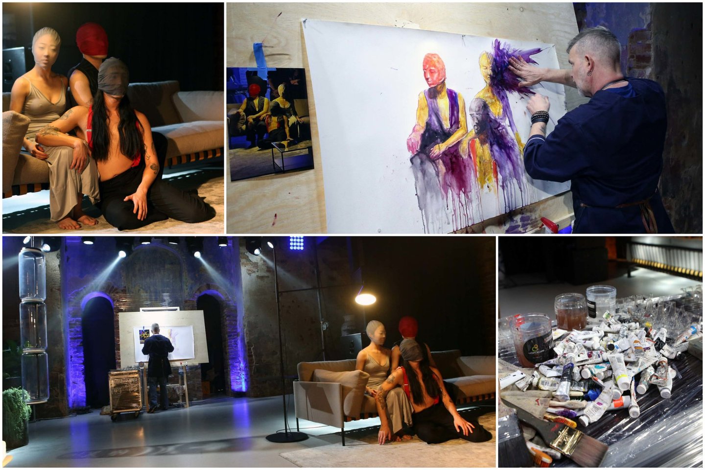 Holivude gyvenantis popmenininkas ir dailininkas Robas Prioras kartu su modernaus šokio trupės „Aura“ surengė gyvos tapybos (live painting) vakarą.