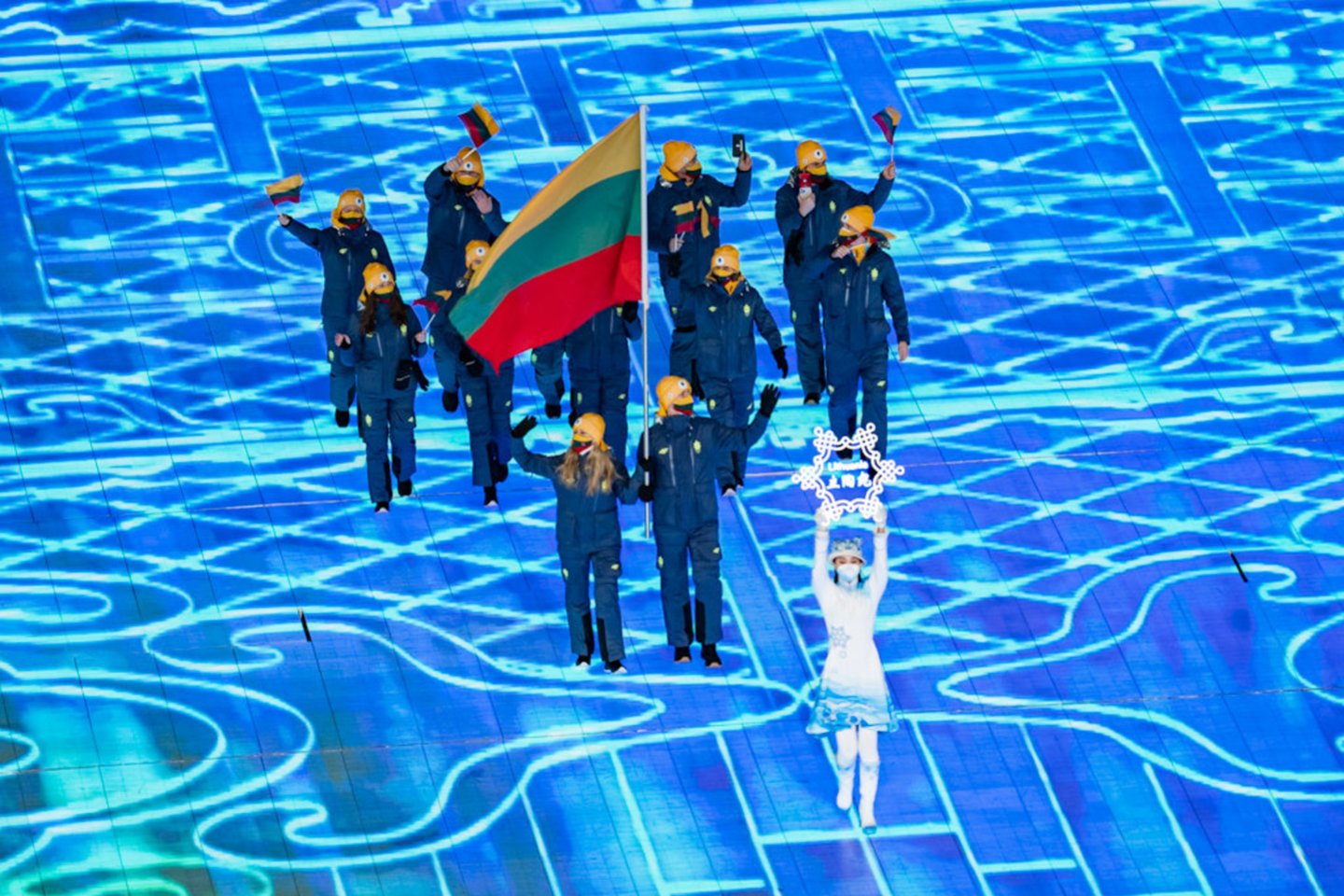   Lietuvos delegacija Pekino stadione<br> V. Dranginio nuotr.
