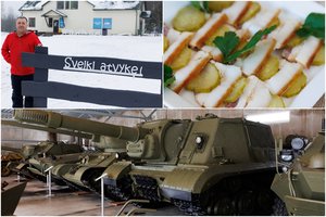 „Braliukai“ neatsitvėrė – prie sienos demonstruoja karinę techniką, valo slides ir troškina dešreles 