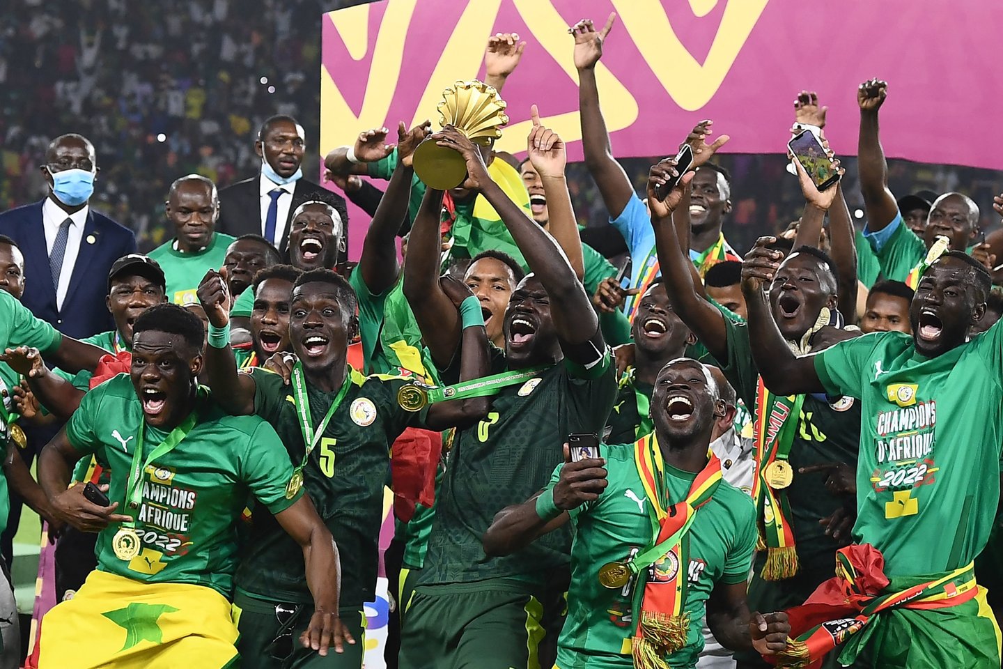 Senegalo rinktinė pirmą kartą tapo Afrikos čempione.<br>AFP/Scanpix.com nuotr.