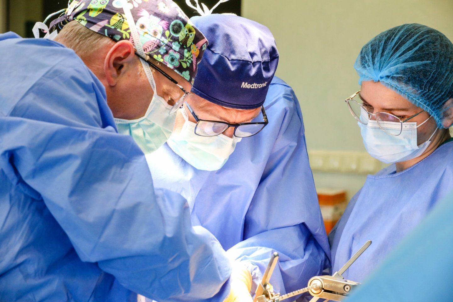 Organų transplantacijos operacijos akimirka.<br>Kauno klinikų nuotr.