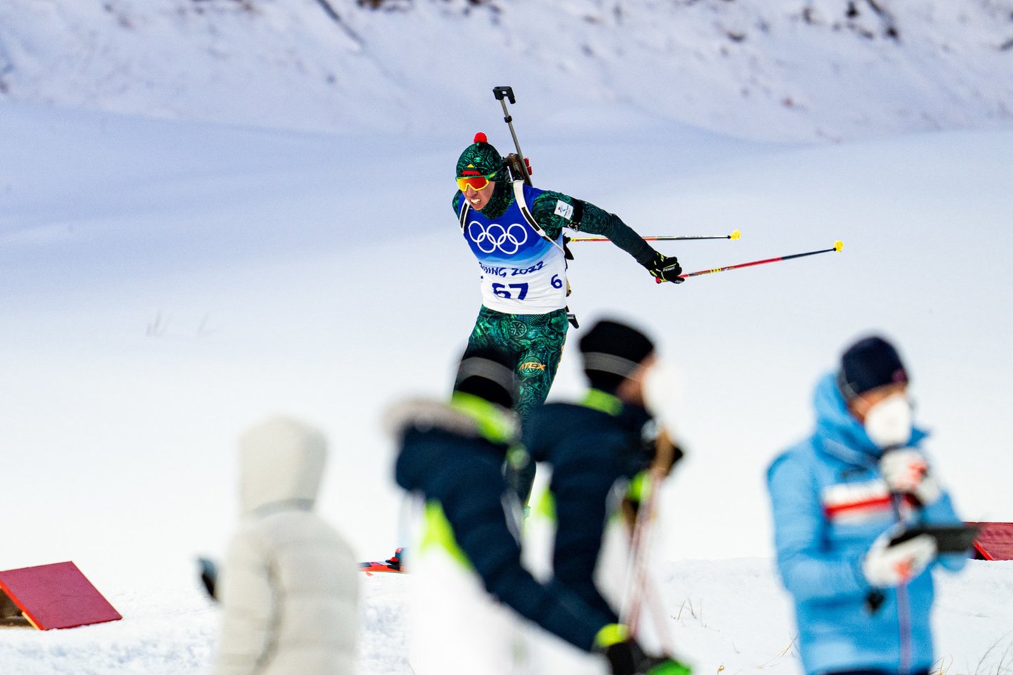 Lietuvos biatlonininkai 10 km sprinto varžybose.<br>V.Dranginio nuotr.