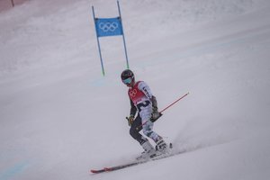 Jančingo olimpinėje trasoje – skaudus rizikavusio A. Drukarovo krytis antrajame nusileidime ir žlugusios viltys pagerinti vietą