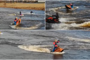 Patvinusiame Nevėžyje šėlę vandens motociklininkai įtariami sužaloję gulbę