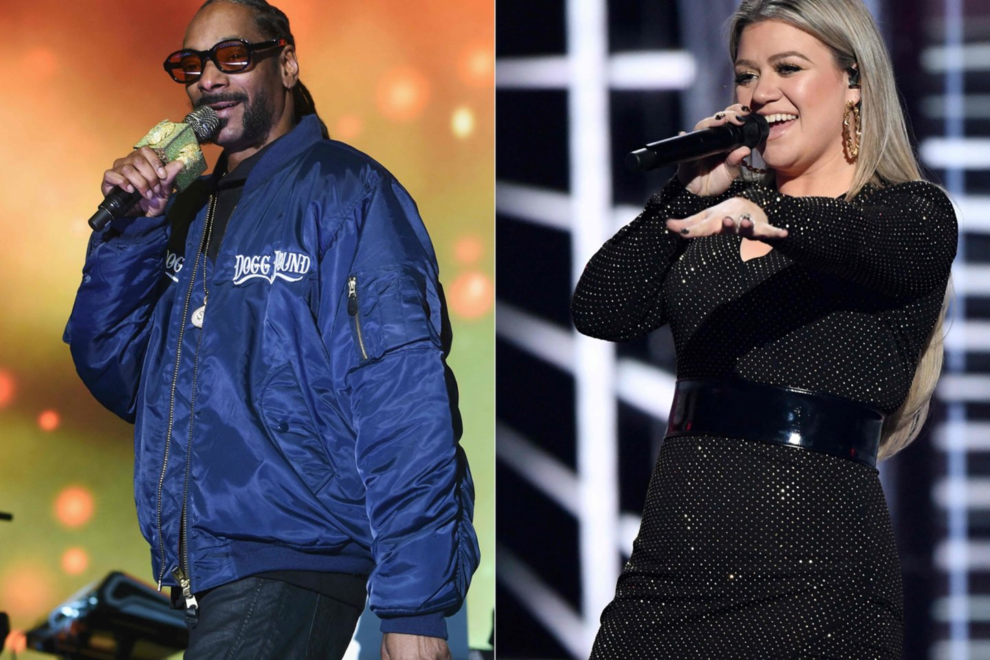  Kelly Clarkson ir Snoop Doggas.<br> AFP/Scanpix nuotr.