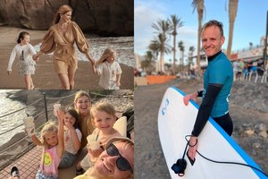 Šarūnas ir Laura Mazalai su 3 vaikais Tenerifėje patyrė, ką reiškia smėlio audros: „Vengėme eiti į lauką“