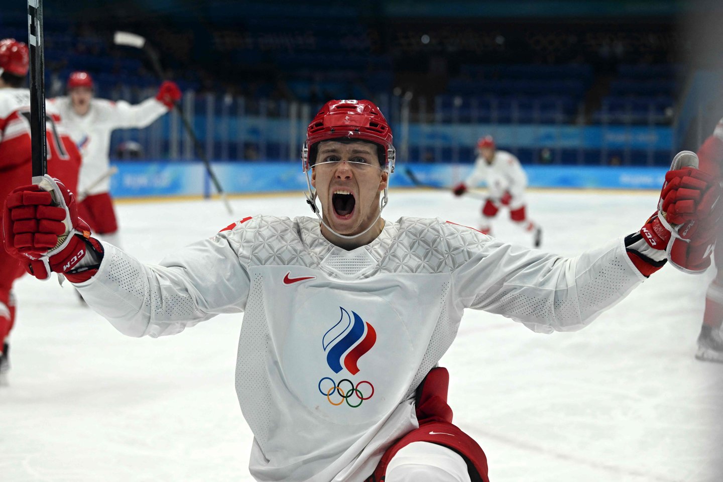 Rusijos ledo ritulio olimpinė rinktinė.<br>AFP/Scanpix nuotr.