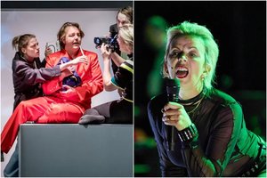 Teatro scenoje A. Merkel įkūnijo vyras, D. Trumpą – moteris