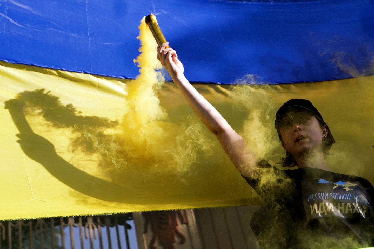  Protestai prieš karą Ukrainoje.<br>REUTERS/Scanpix nuotr.