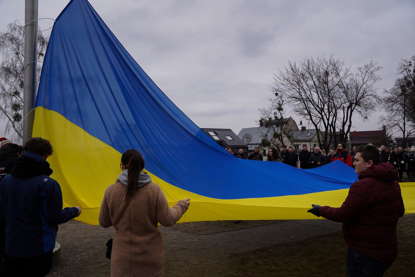  Ant Pelėdų kalno Kaune savaitę plazdės Ukrainos vėliava.<br> G.Bitvinsko nuotr.