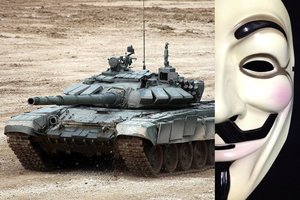 „Anonymous“ už kiekvieną atiduotą tanką rusų kariams siūlo užmokestį kriptovaliutomis