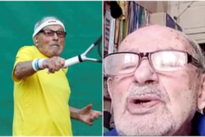 Į rekordų knygą patekęs 97-erių tenisininkas liko Ukrainoje: dukters prašymo neišgirdo ir namuose laukia karo pabaigos