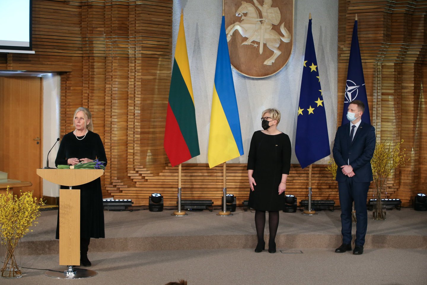 Vyriausybės rūmuose trečiadienį įteiktos Vyriausybės kultūros ir meno  premijos.<br>R.Danisevičiaus nuotr.