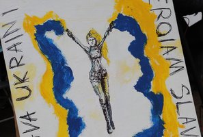 Kėdainiečiai protestavo prie Rusijos ambasados: smerkė Melitopolio mero pagrobimą