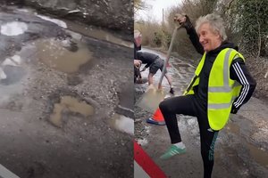 Roko žvaigždė R. Stewartas ėmėsi pats tvarkyti kelius: „Mano „Ferrari“ negali pravažiuoti“