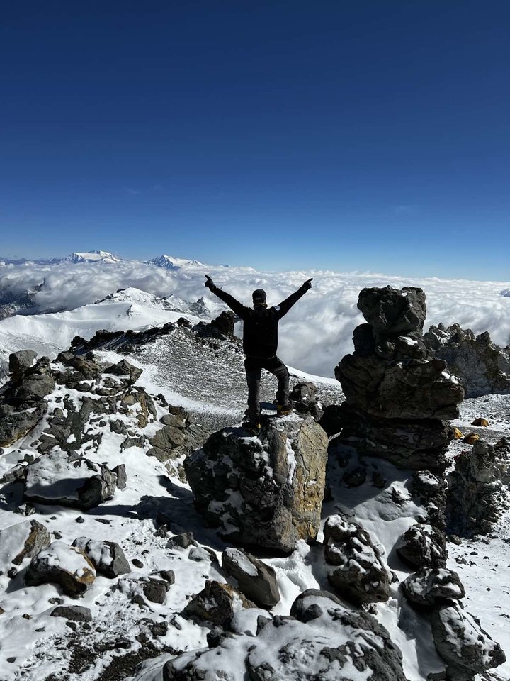 Vasario viduryje vyras su alpinistų grupe įkopė į aukščiausią Pietų Amerikos žemyno viršukalnę – Akonkagvą, kurios aukštis beveik septyni kilometrai.<br>Asm. archyvo nuotr. 
