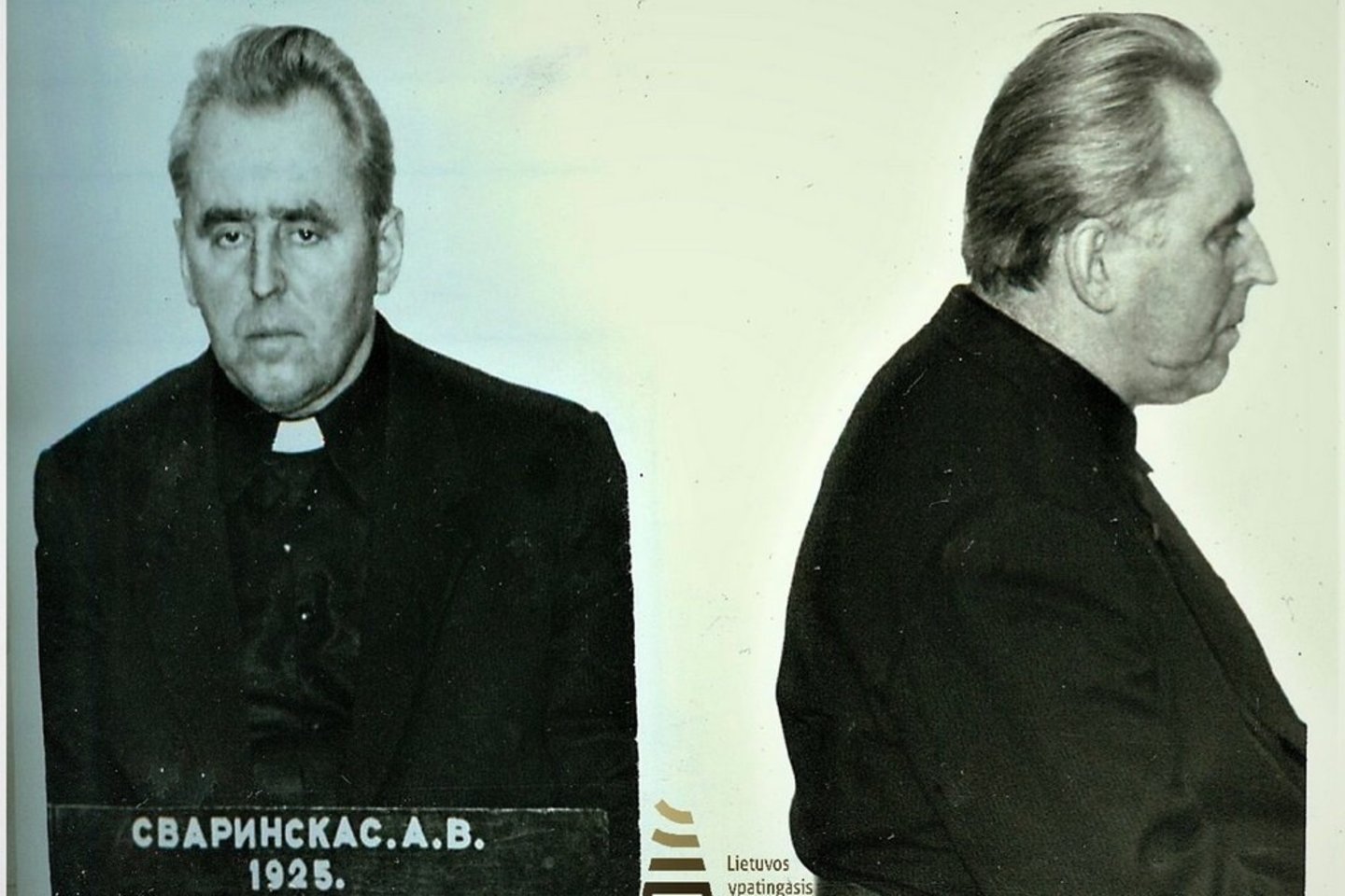 Kunigas Alfonsas Svarinskas Lietuvos SSR valstybės saugumo komiteto (KGB) tardymo izoliatoriuje Vilniuje. Jis buvo suimtas už aktyvią veiklą Tikinčiųjų teisių gynimo katalikų komitete, religinės bei antisovietinės literatūros gaminimą ir platinimą. Fotografuota ne anksčiau kaip 1983 m.<br>LYA nuotr.
