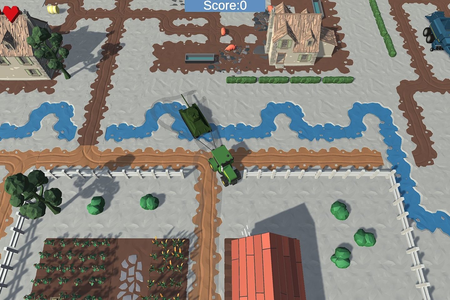  Ukrainiečiai sukūrė žaidimą, kuriame žaidėjai kviečiami traktoriumi nuvilkti kuo daugiau rusų tankų.<br> Žaidimo ekrano nuotr.