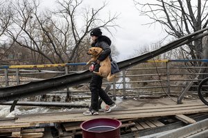Tragiška gyvūnų padėtis karo siaubiamoje Ukrainoje: rusai žudo net augintinius gelbėjančius savanorius