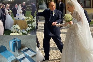 Italų politikas Silvio Berlusconi su 53 metais jaunesne mylimąja atšventė vestuves