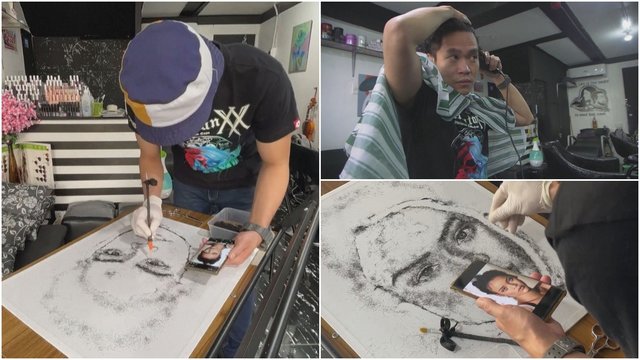 Filipinietis atrado išskirtinį būdą, kaip atskleisti kūrybiškumą: kuria portretus iš savo plaukų