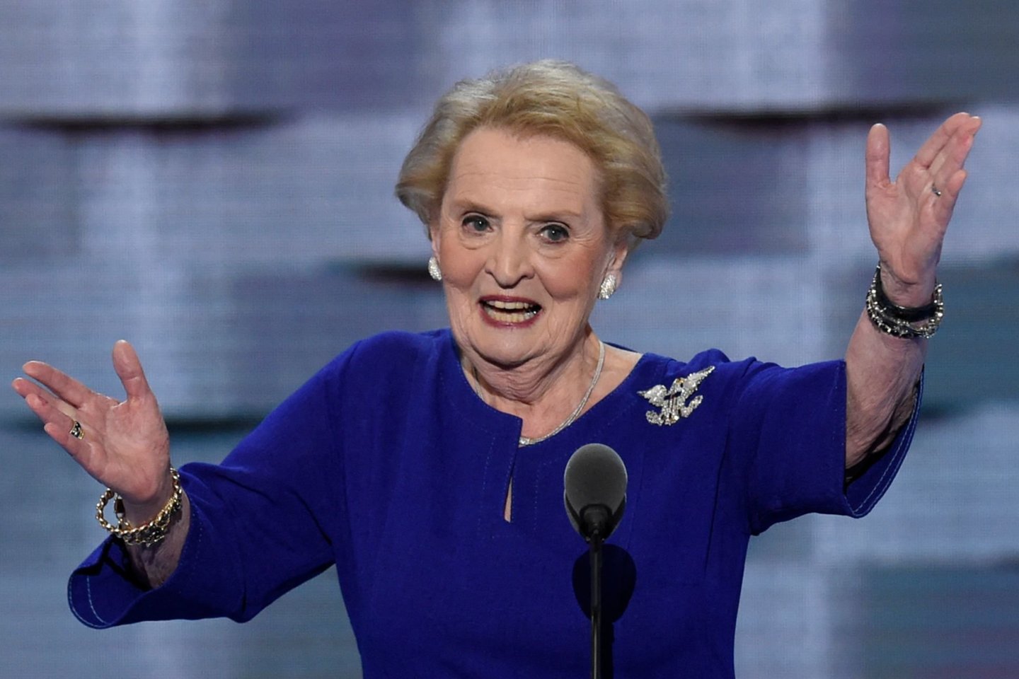 Pirmoji JAV valstybės sekretorė moteris Madeleine Albright.<br>AFP/Scanpixn nuotr.