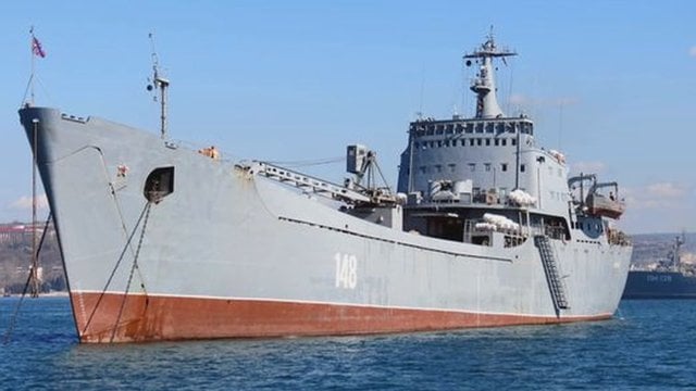 Suduotas skaudus smūgis Rusijai: sunaikintas jūrų desanto laivas, skirtas gabenti karinę techniką