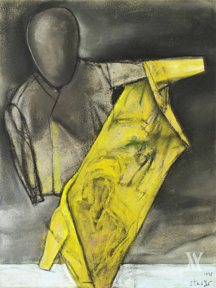S.Eidrigevičiaus „Geltonas švarkas“ (1998 m.) – vienas iš trijų brangiausiai akcione parduotų kūrinių.