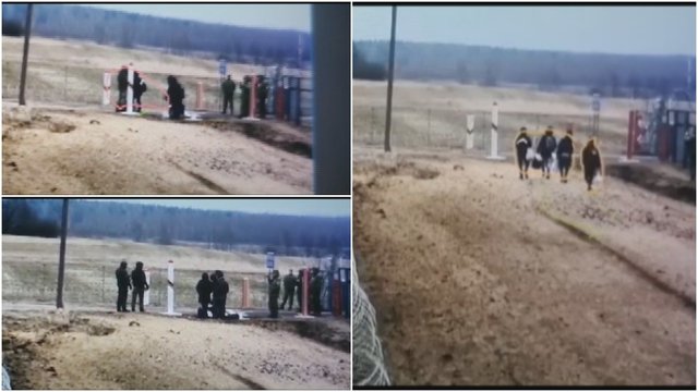 VSAT pasidalijo vaizdo įrašu: baltarusiai prie neveikiančio pasienio punkto atlydėjo neteisėtus migrantus