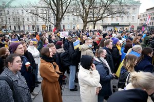 Prie Vyriausybės – Ukrainos palaikymo akcija: susirinkusieji turi ir reikalavimą valdžiai