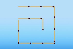 Rimtas iššūkis: perkelkite du degtukus, kad gautumėte du kvadratus