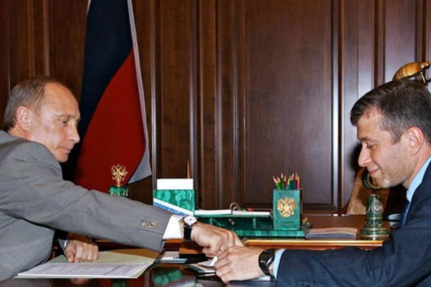 V.Putinas ir R.Abramovičius 2005-aisiais.<br> ZumaPress.com/Scanpix nuotr.