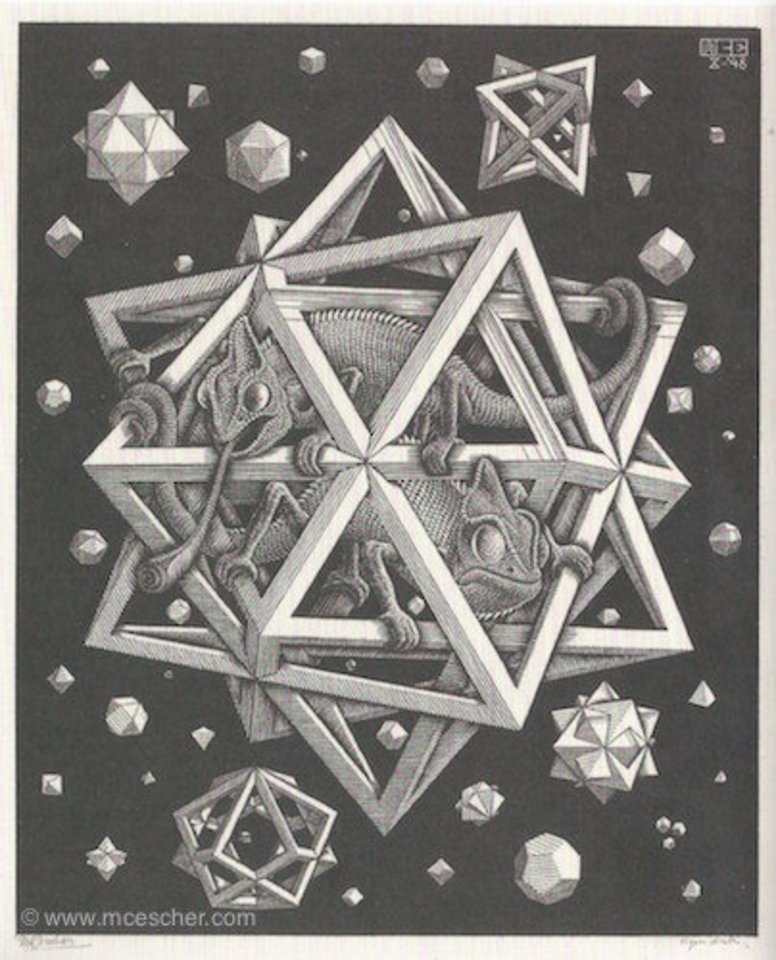  „Žvaigždės“, M.C.Escheris.<br>M.C.Escherio pieš.