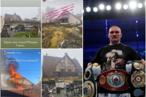 Bokso žvaigždė O. Usykas nori spjauti į V. Putiną, o jo žmona parodė namus po rusų „viešnagės“: „Padarai. Viską sugadino, apšiko, kaip visada“