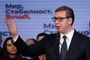Serbijos prezidentas A. Vučičius paskelbė pergalę rinkimuose