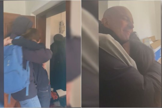 Užfiksuota jautri akimirka: iš karo fronto namo grįžusį ukrainietį pasitiko ašaromis apsipylusi šeima