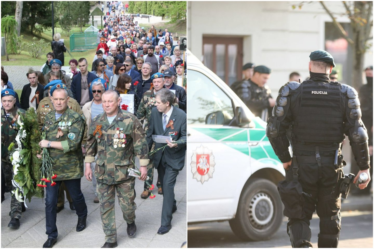 Žvalgyba perspėja apie gegužės 9-ąją gresiančias provokacijas ir smurtinius išpuolius: Lietuvos policija pasiuntė žinią.<br> Lrytas.lt koliažas