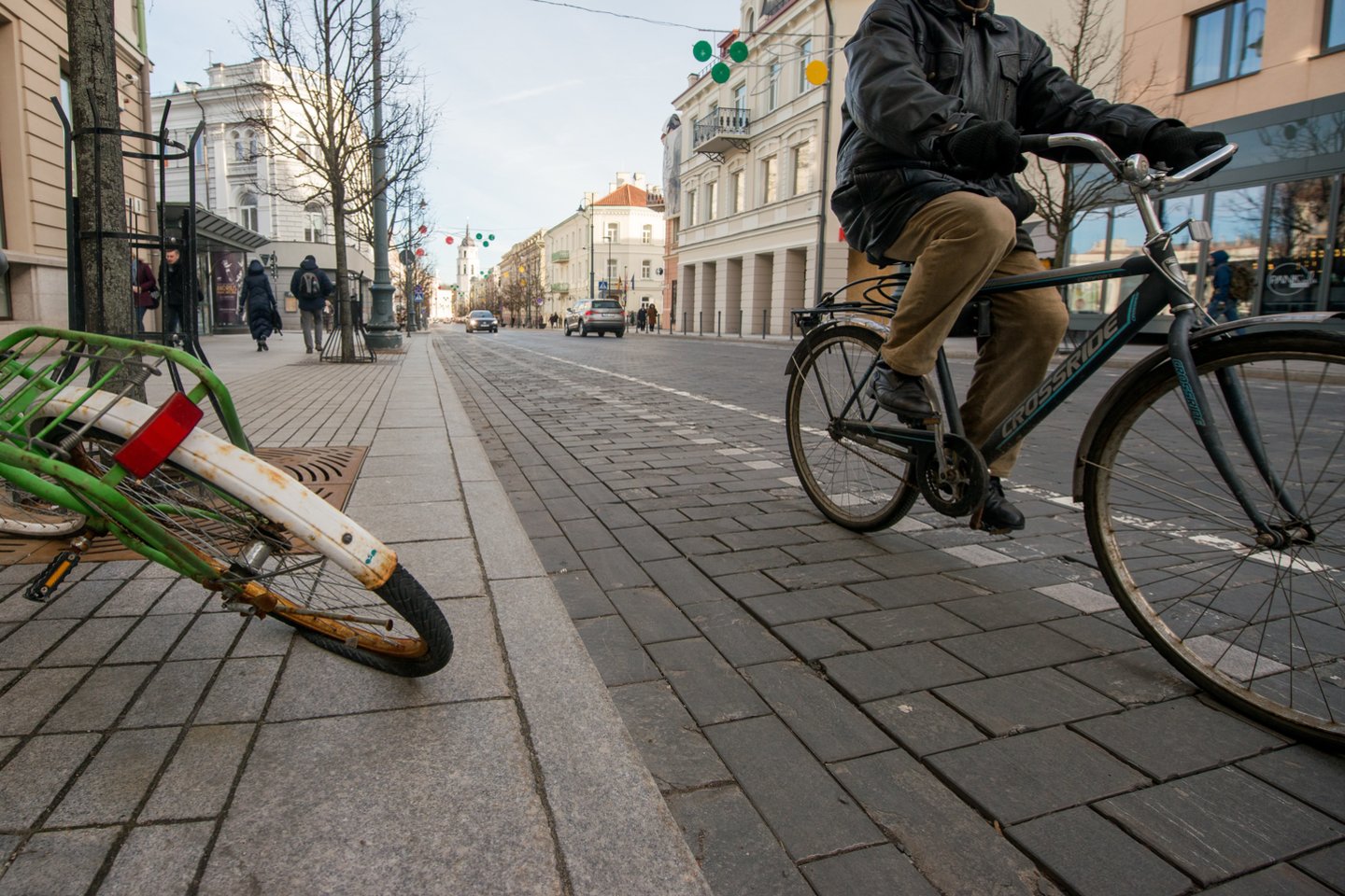 Vilniuje girtas dviratininkas paklusti neketino: priešinosi ir sužalojo pareigūną.<br>J.Stacevičiaus asociatyvi nuotr.