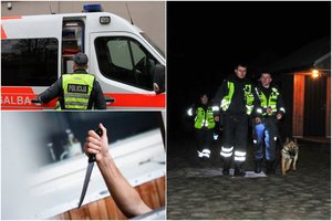 Per vakarėlį liejosi patyčios ir smūgiai, bet moters niekas negynė: auka į ligoninę 30 kilometrų buvo vežama su pilve styrančiu peiliu