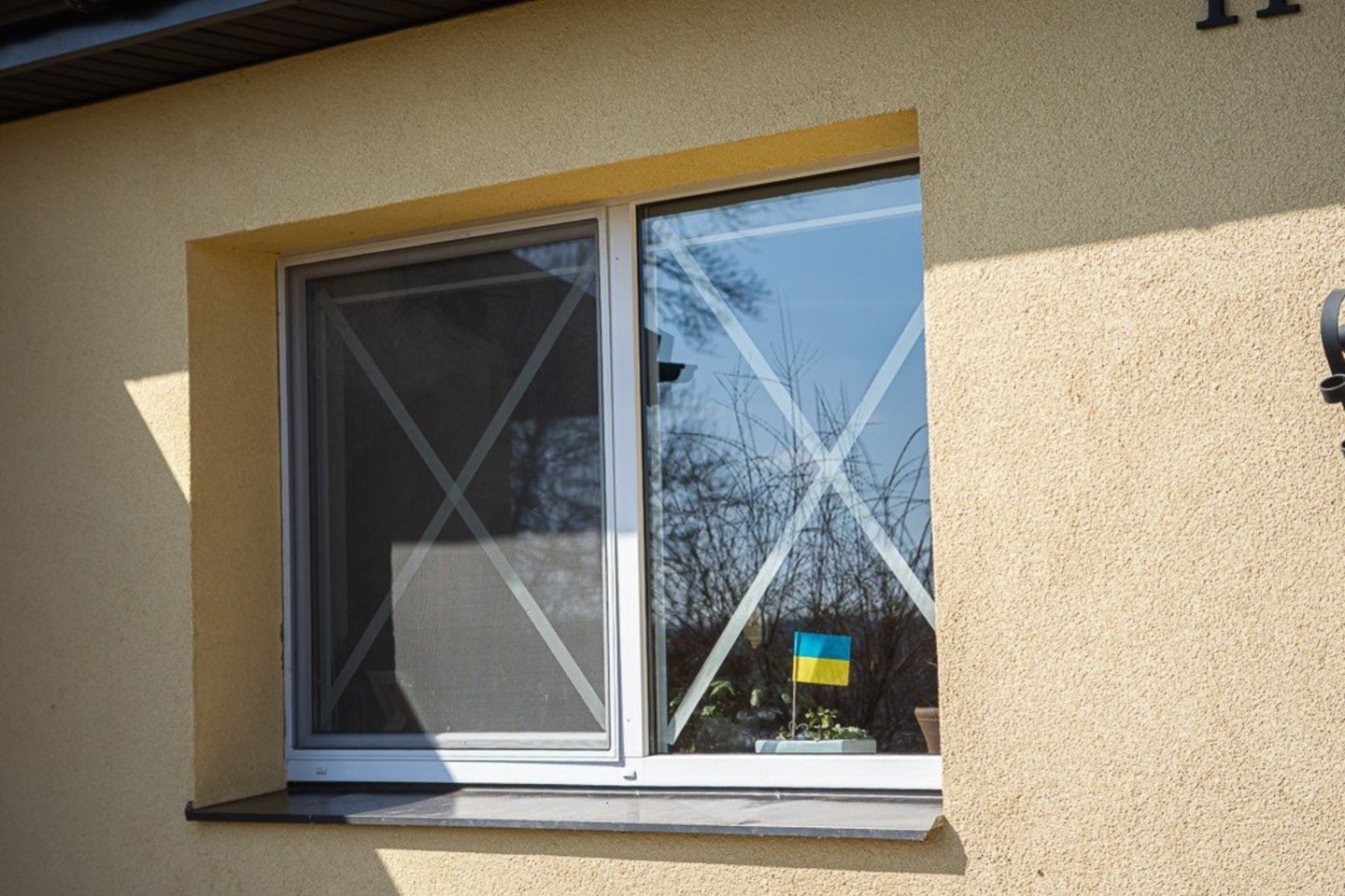 Krekenavos klebonas užklijavo savo namo langus.<br>R.Ančerevičaus/jp.lt nuotr.