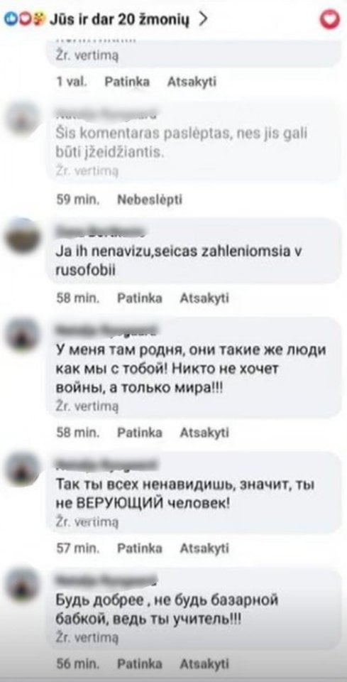  Vilniaus miesto savivaldybę pasiekė informacija apie Rusijos propagandą pamokose skleidžiančius mokytojus, jų įrašus socialiniuose tinkluose, kuriuose atvirai palaikoma karinė agresija Ukrainoje, žeminami Ukrainos žmonės bei juos palaikantys Lietuvos piliečiai.<br> Stop kadrai