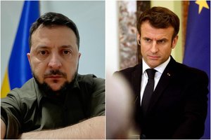 V. Zelenskis sureagavo į E. Macrono pareiškimą apie „broliškas“ Rusijos ir Ukrainos tautas