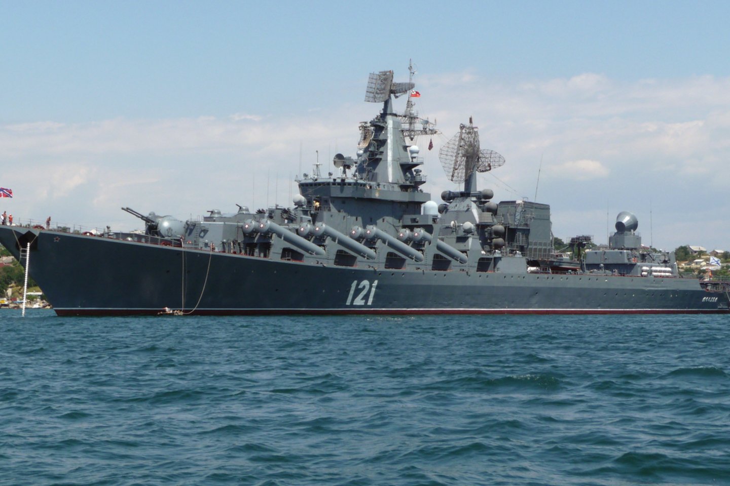 Rusijos karo laivas Maskva.<br>Wikipedia nuotr.
