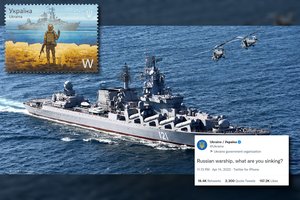 Ukraina šaiposi iš nuskendusio kreiserio „Moskva“