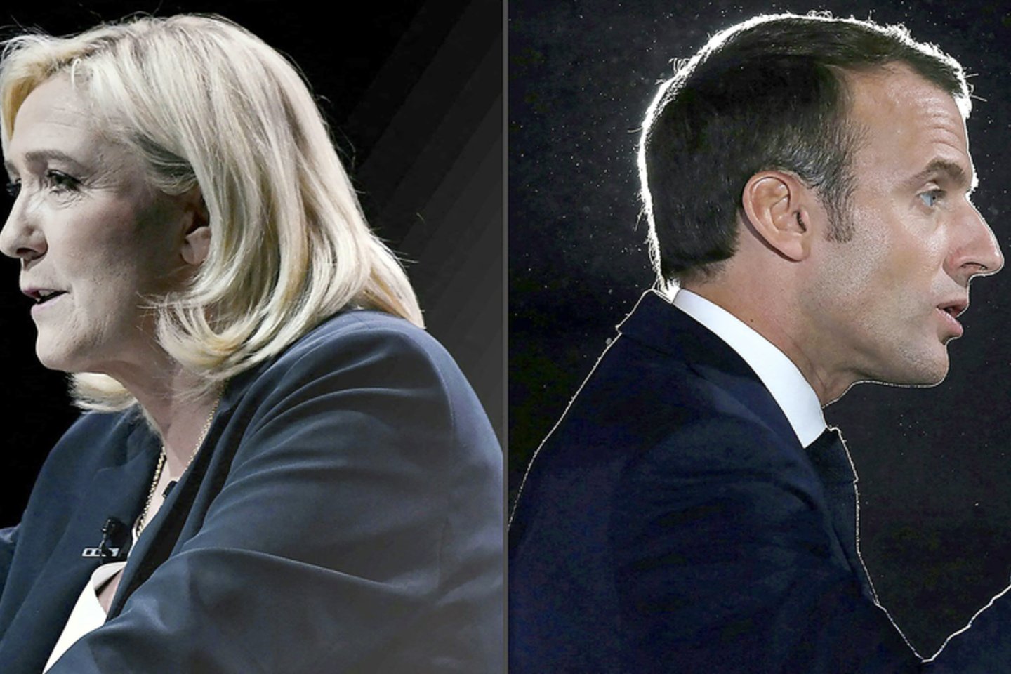 E.Macronas – prieš M.Le Pen: Prancūzijos rinkėjų simpatijos gali pakeisti ne tik šalies, bet ir visos Europos ateitį.<br>AFP/“Scanpix“ nuotr.